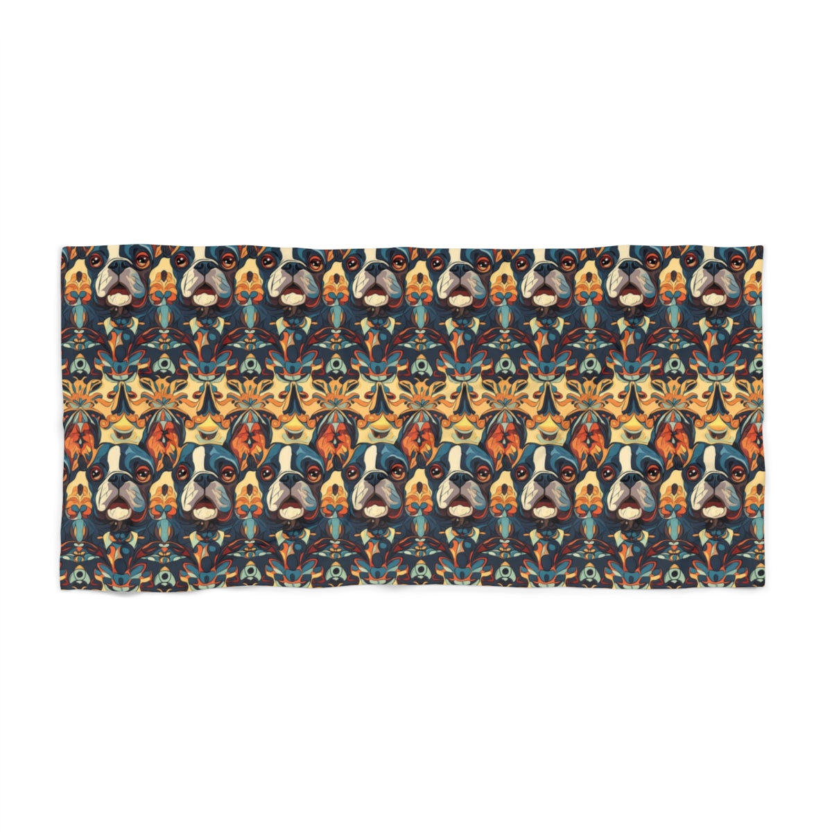Rust Kaleidoscope Frenchies Beach Towel