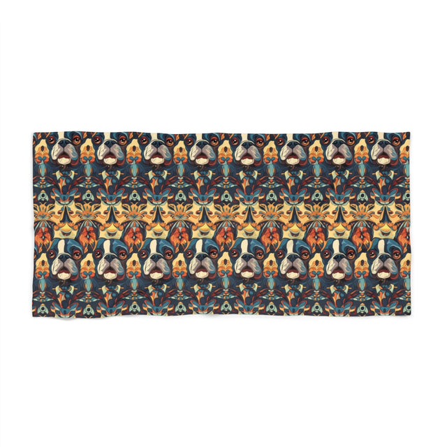 Rust Kaleidoscope Frenchies Beach Towel