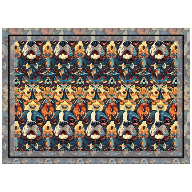 Rust Kaleidoscope Frenchies Throw Pillow