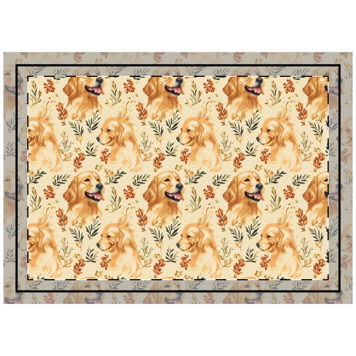 Sage Harvest Retrievers Throw Pillow