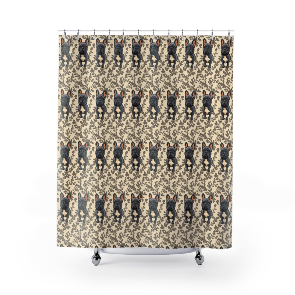 Sepia Frenchie Dreams Shower Curtain