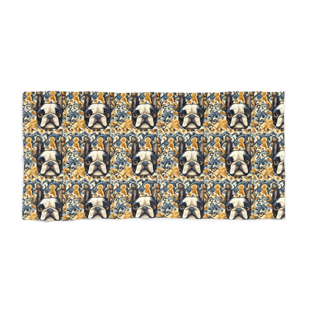 Slate Frenchie Elegance Beach Towel
