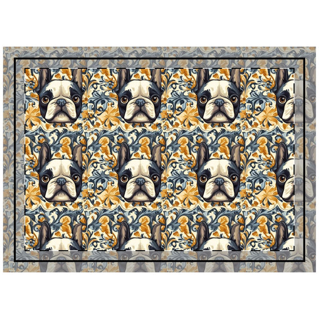 Slate Frenchie Elegance Throw Pillow
