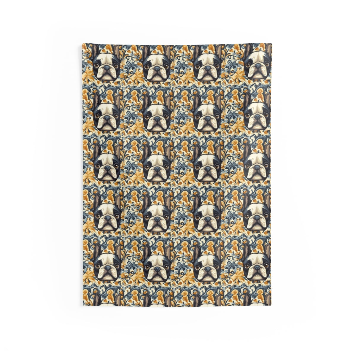 Slate Frenchie Elegance Wall Tapestry