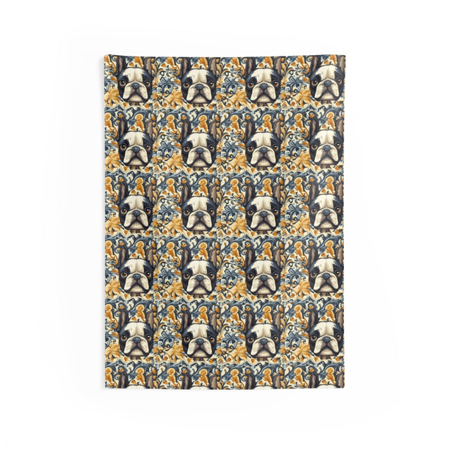 Slate Frenchie Elegance Wall Tapestry