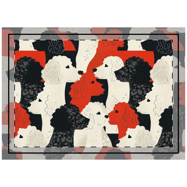 Sophisticated Soirée Poodles Throw Pillow