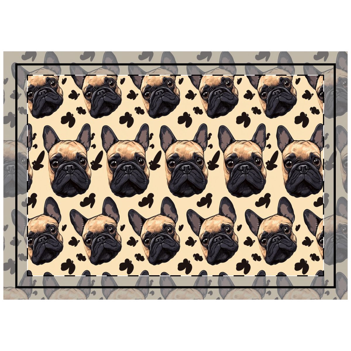 Soulful Shadows Frenchies Throw Pillow