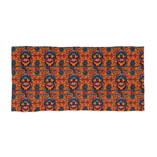Steel Ember Flames Beach Towel