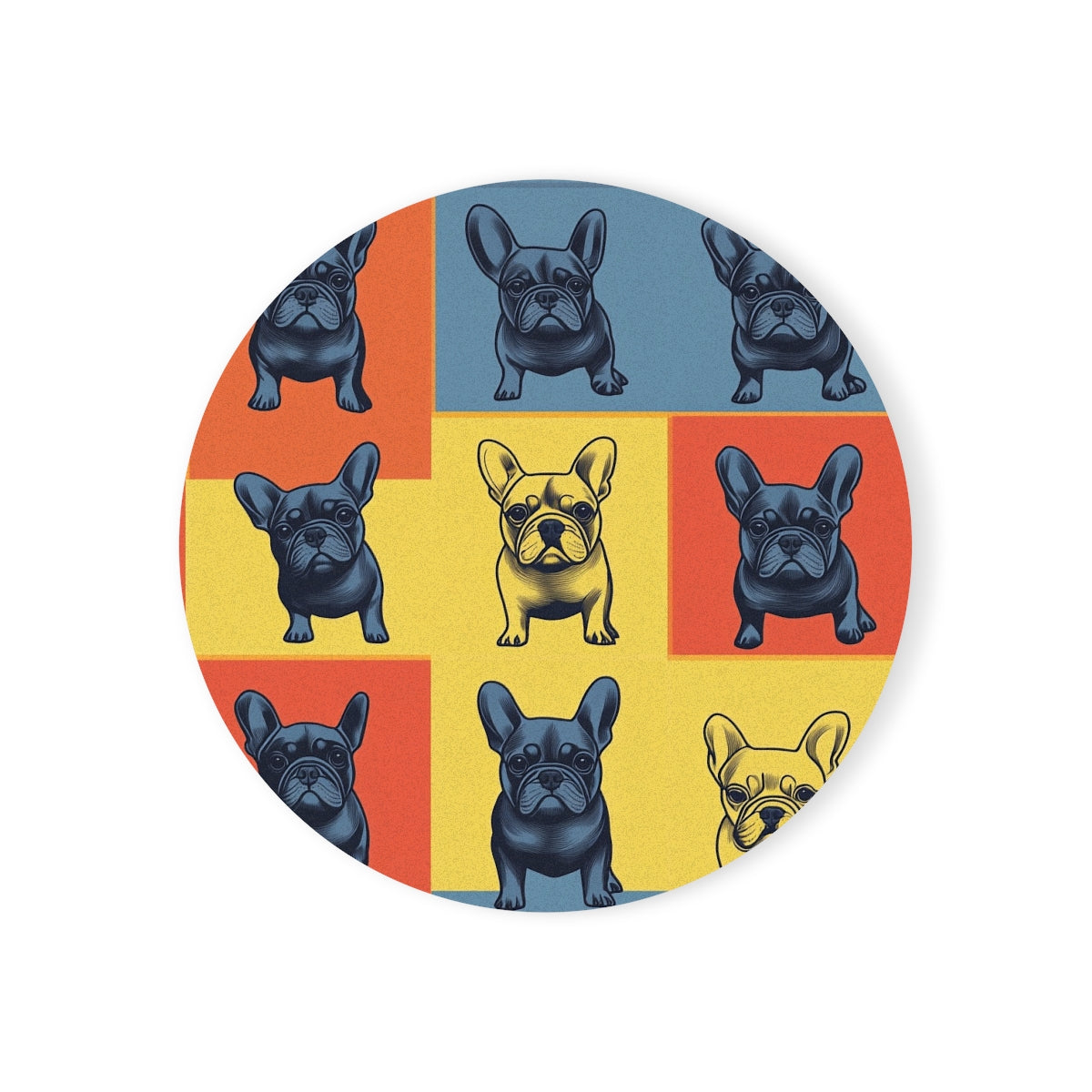 Steel Frenchie Grid Coasters
