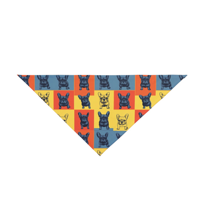 Steel Frenchie Grid Pet Bandana