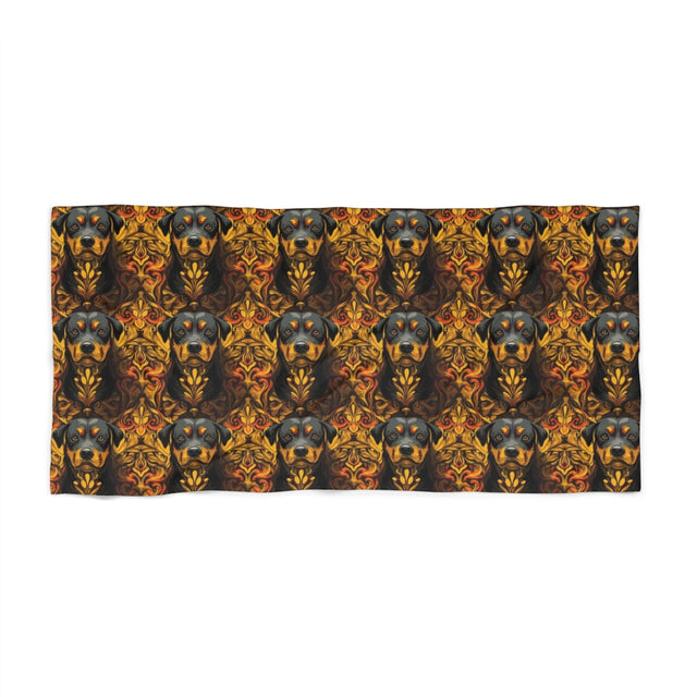 Steel Majesty Rottweilers Beach Towel