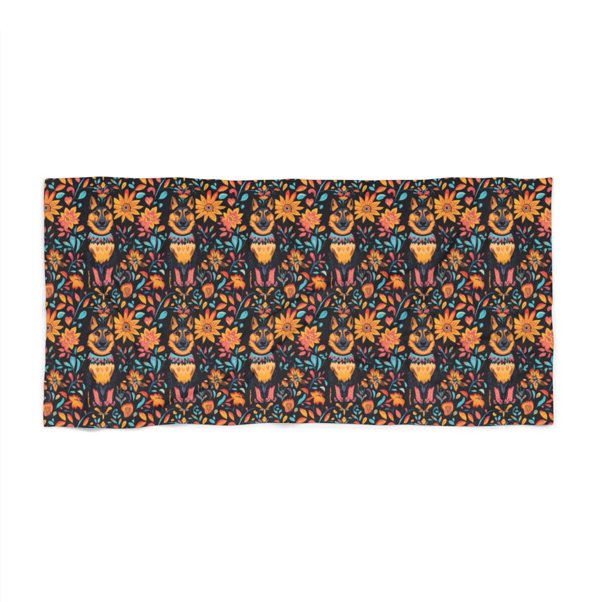 Sunburst Shepherd Folklore Beach Towel