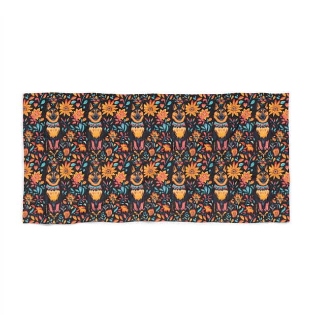 Sunburst Shepherd Folklore Beach Towel