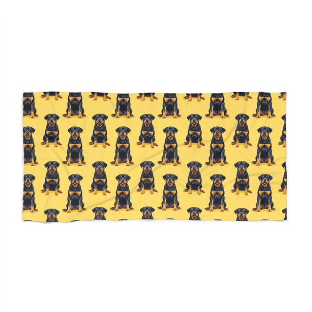 Sunny Amber Rottweilers Beach Towel