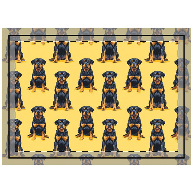 Sunny Amber Rottweilers Throw Pillow