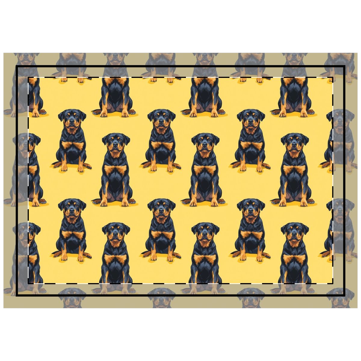 Sunny Amber Rottweilers Throw Pillow