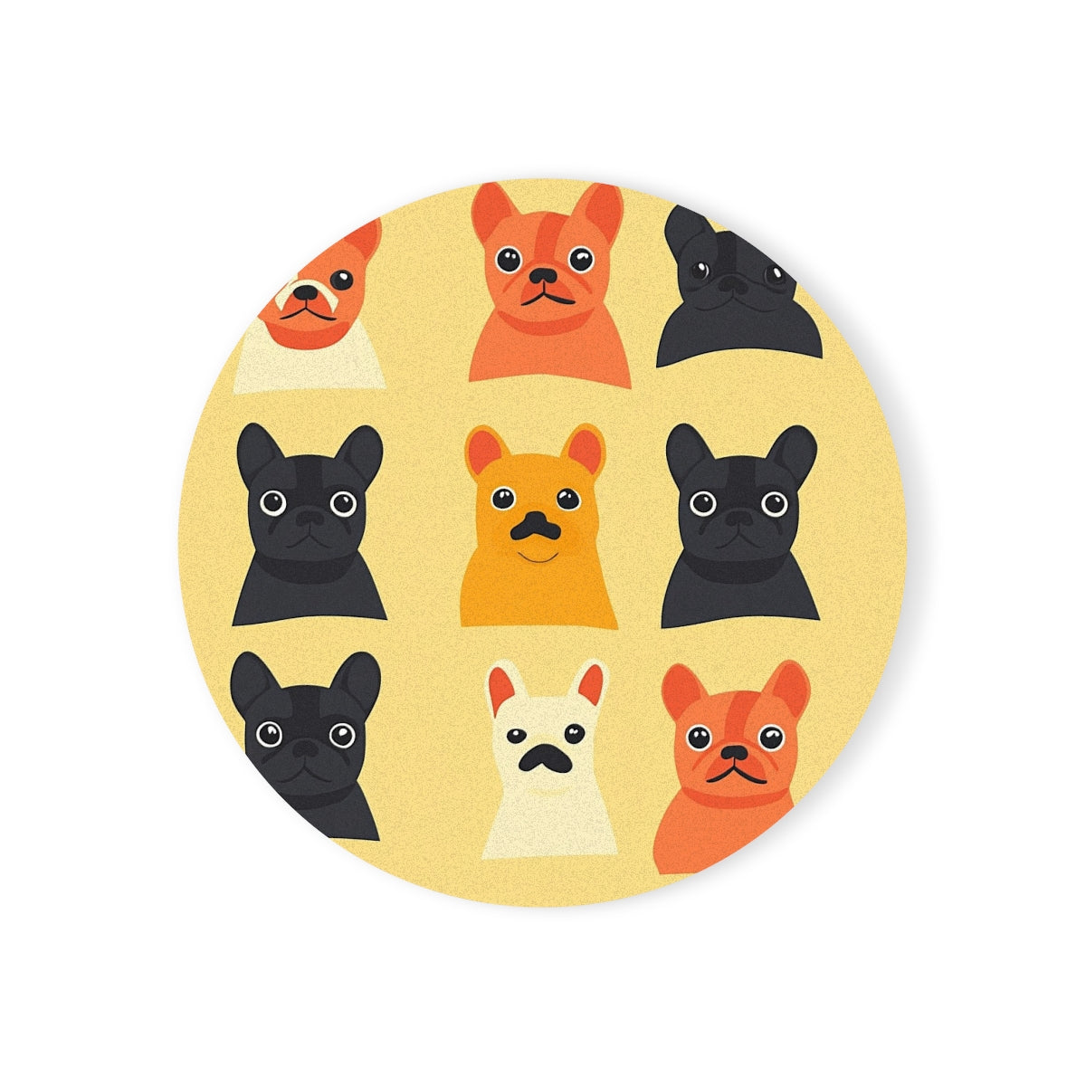 Sunny Frenchie Faces Coasters