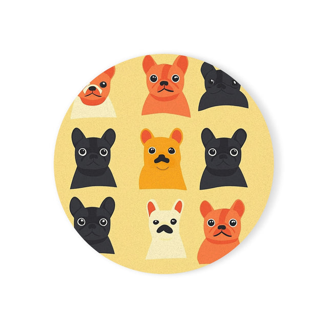 Sunny Frenchie Faces Coasters