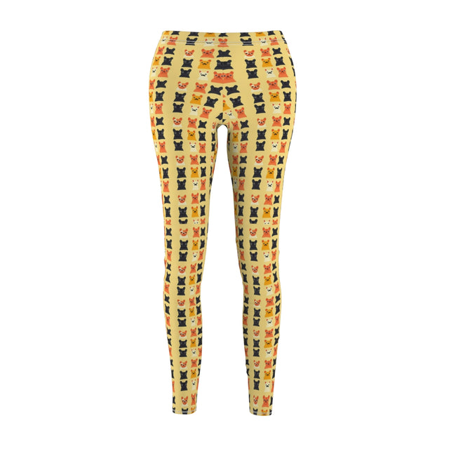 Sunny Frenchie Faces Leggings