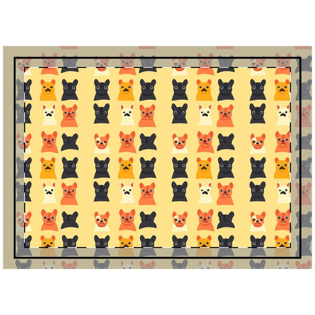 Sunny Frenchie Faces Throw Pillow