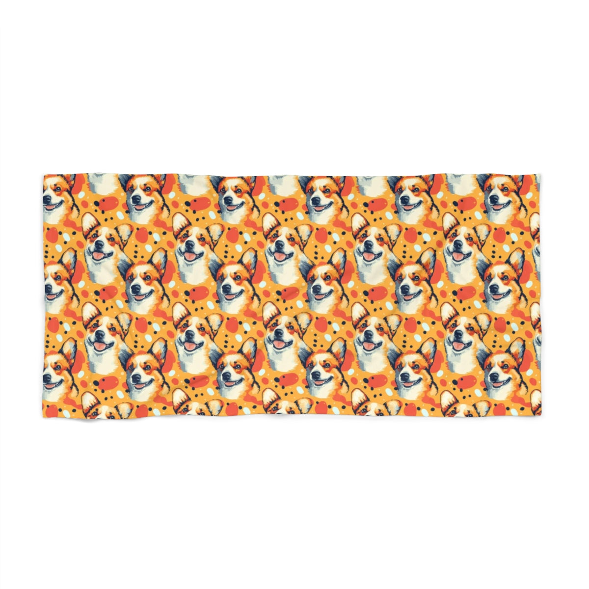 Sunset Celebration Corgis Beach Towel