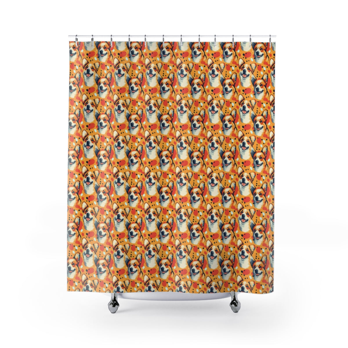 Sunset Celebration Corgis Shower Curtain
