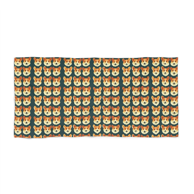 Sunset Corgi Constellation Beach Towel