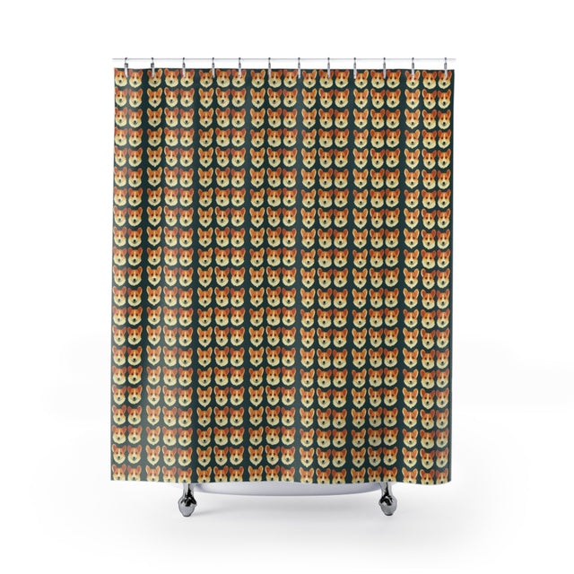 Sunset Corgi Constellation Shower Curtain