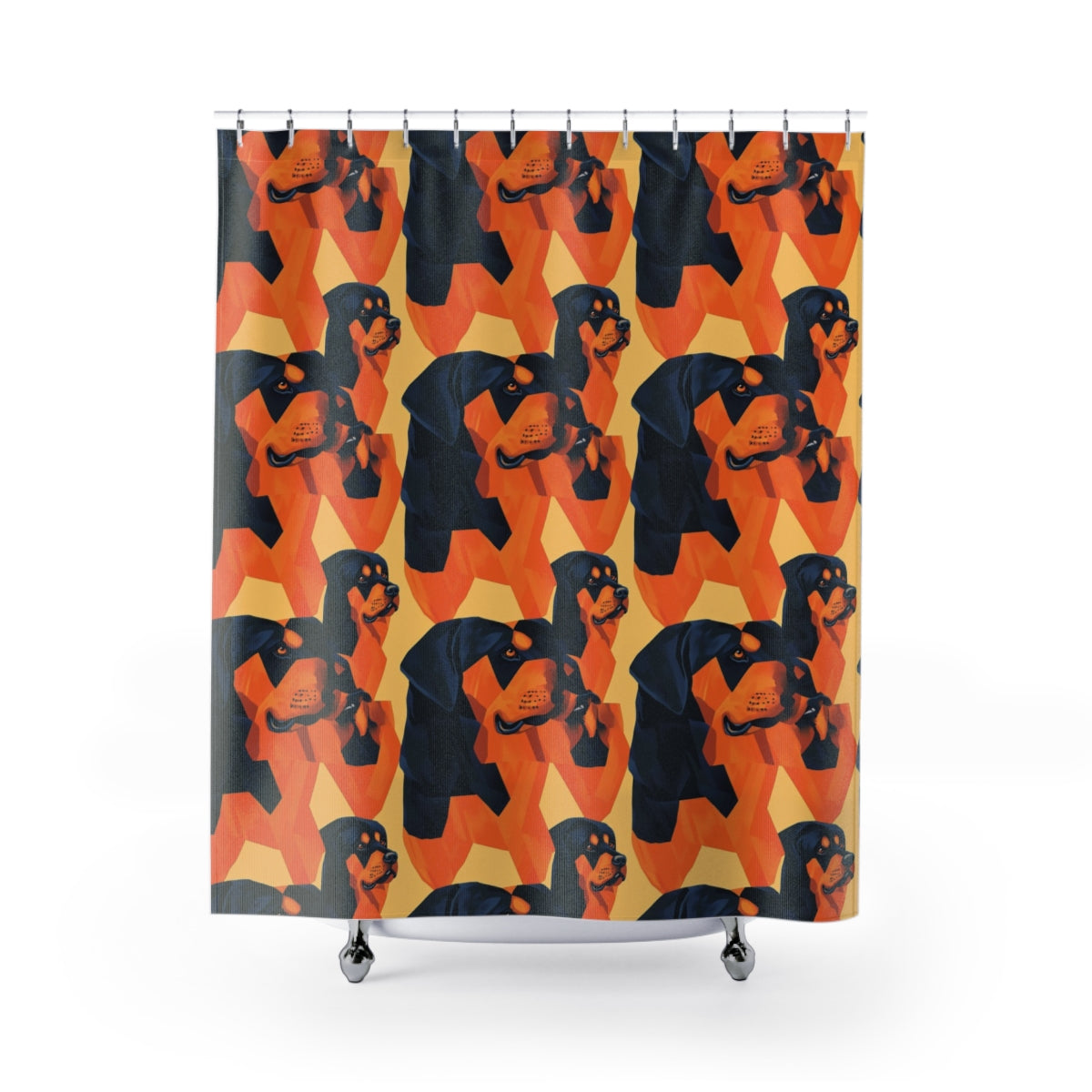 Sunset Cubist Rottweilers Shower Curtain