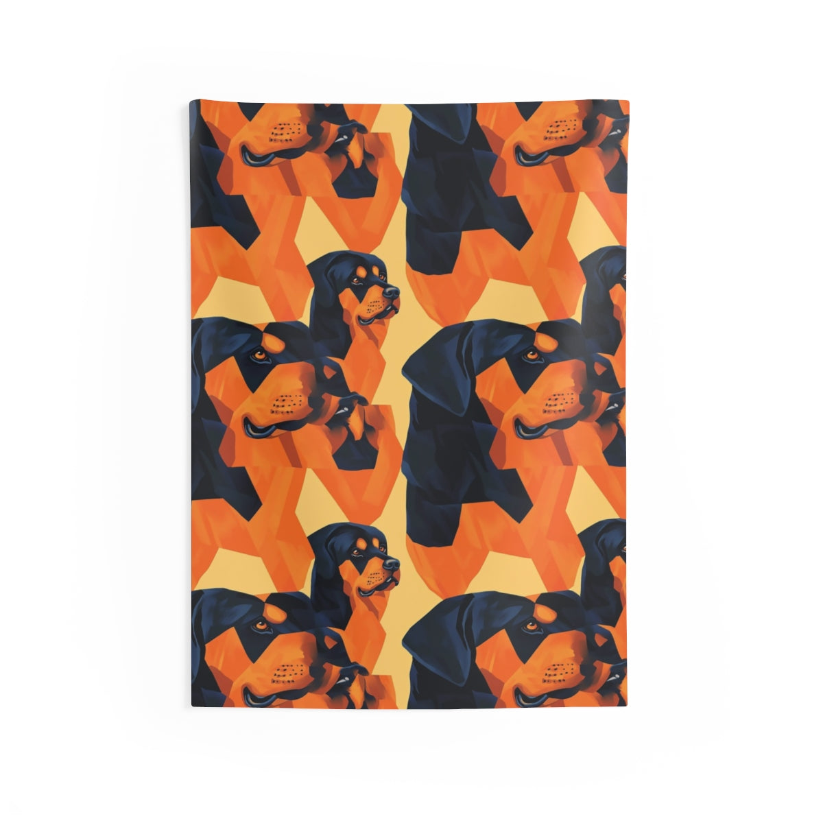 Sunset Cubist Rottweilers Wall Tapestry