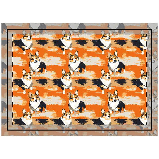 Sunset Dash Corgis Throw Pillow