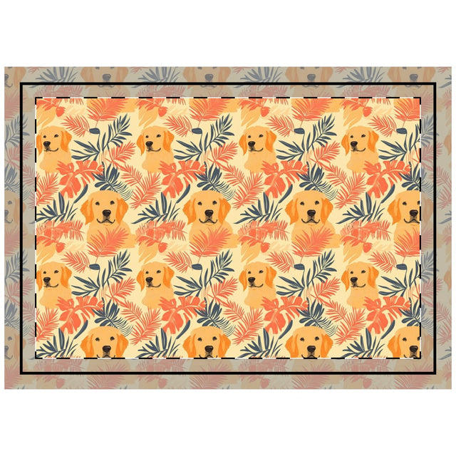 Sunset Palms Golden Retriever Throw Pillow