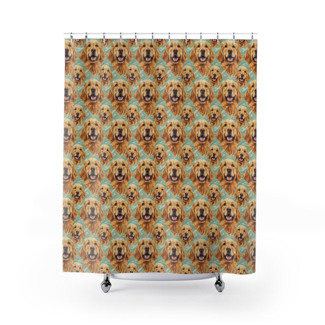 Swimming Pool Goldens Shower Curtain