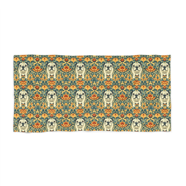 Teal Baroque Bulldogs Beach Towel