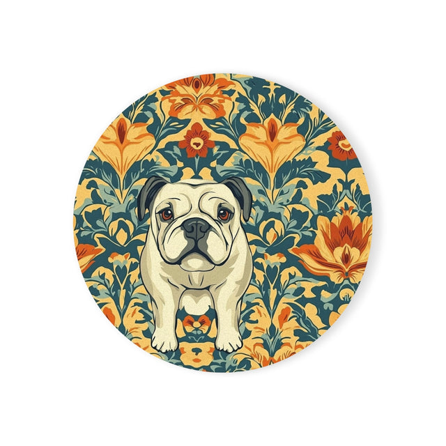 Teal Baroque Bulldogs Coasters