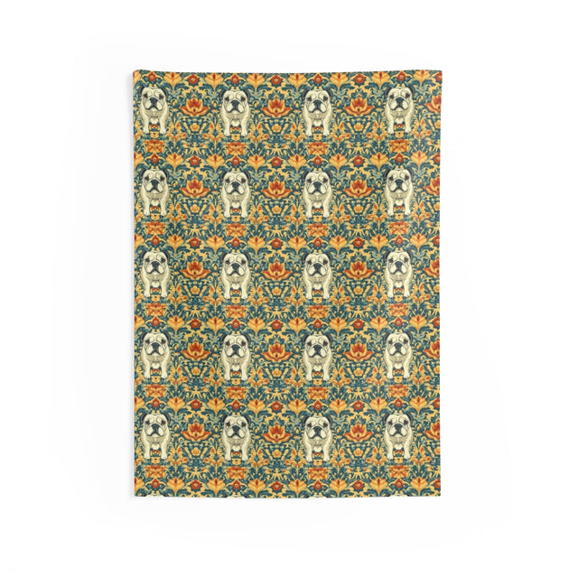 Teal Baroque Bulldogs Wall Tapestry