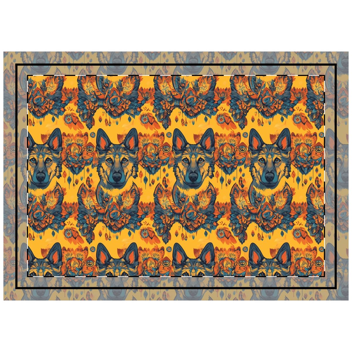 Teal Blaze Shepherds Throw Pillow