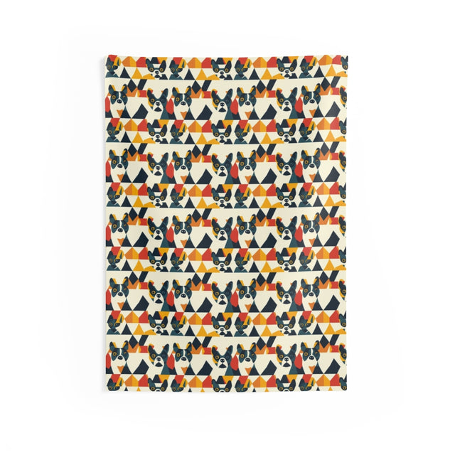 Teal Cubist Companions Wall Tapestry