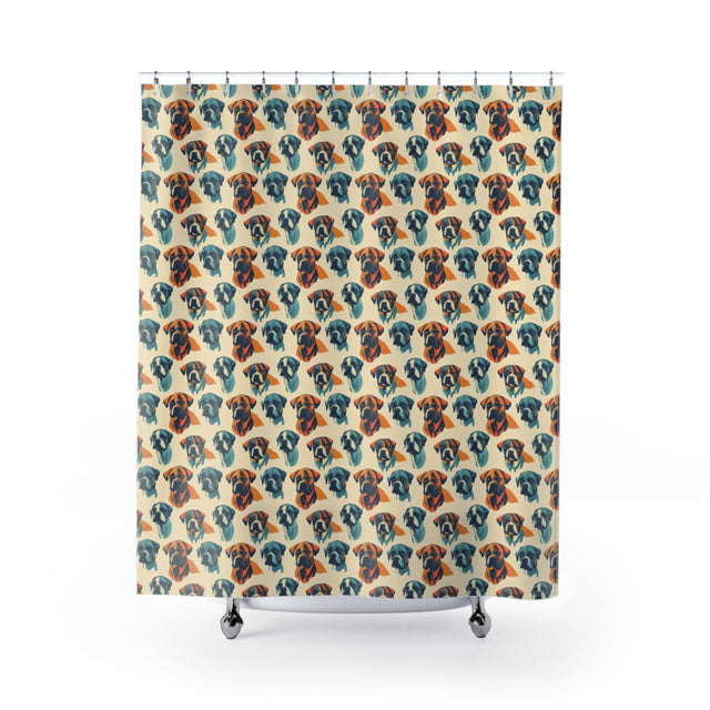Teal Ember Boxers Shower Curtain