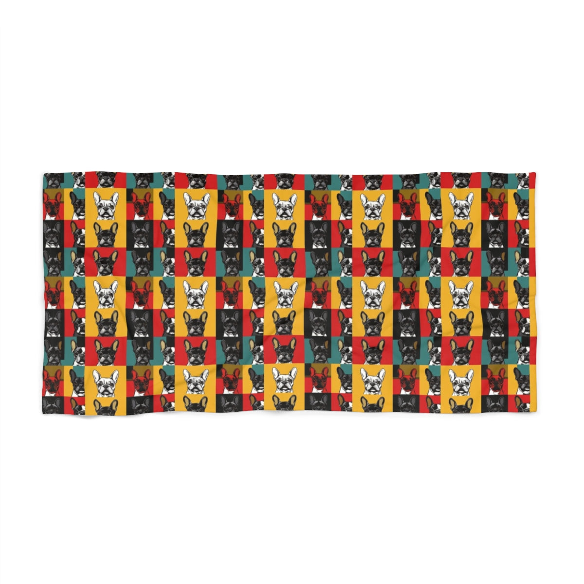 Teal Frenchie Gallery Beach Towel
