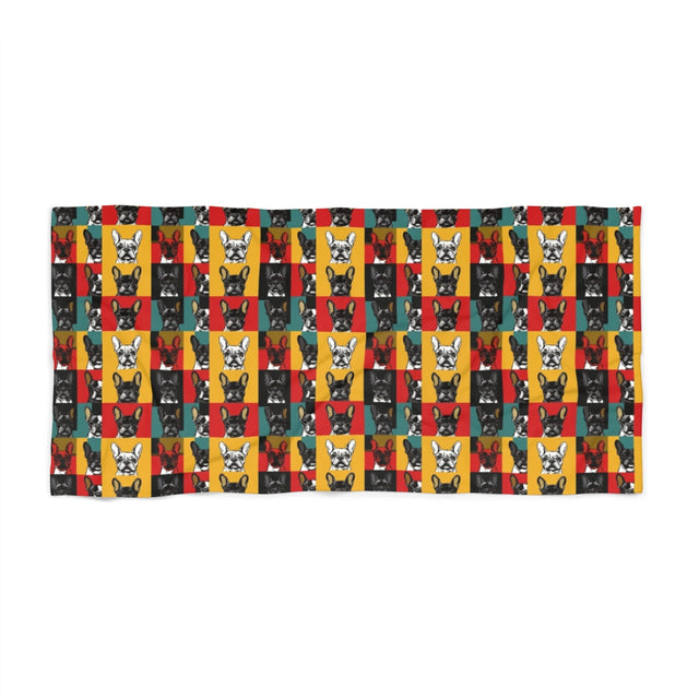 Teal Frenchie Gallery Beach Towel