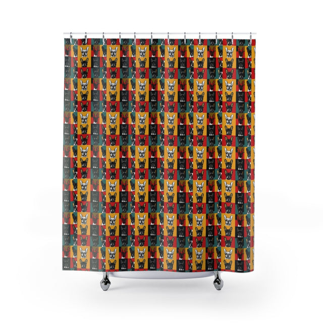 Teal Frenchie Gallery Shower Curtain