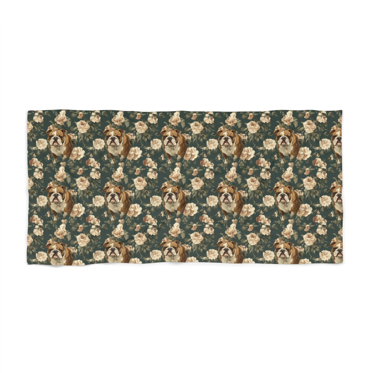 Teal Garden Bulldogs Beach Towel