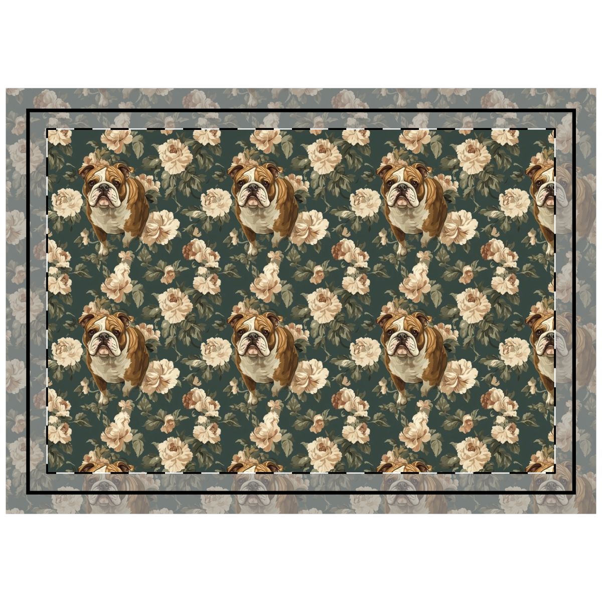 Teal Garden Bulldogs Throw Pillow