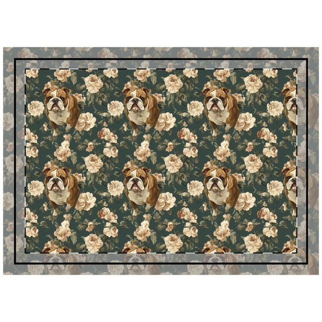 Teal Garden Bulldogs Throw Pillow