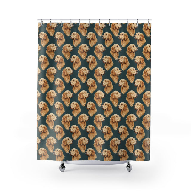 Teal Hour Retrievers Shower Curtain