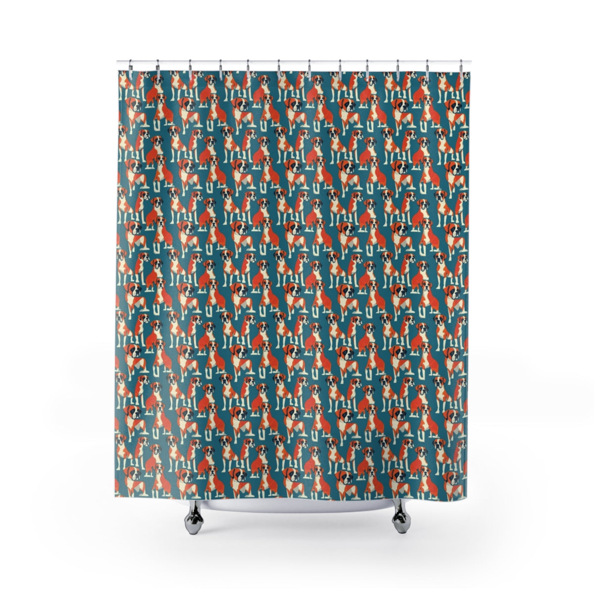 Teal Parade Boxers Shower Curtain
