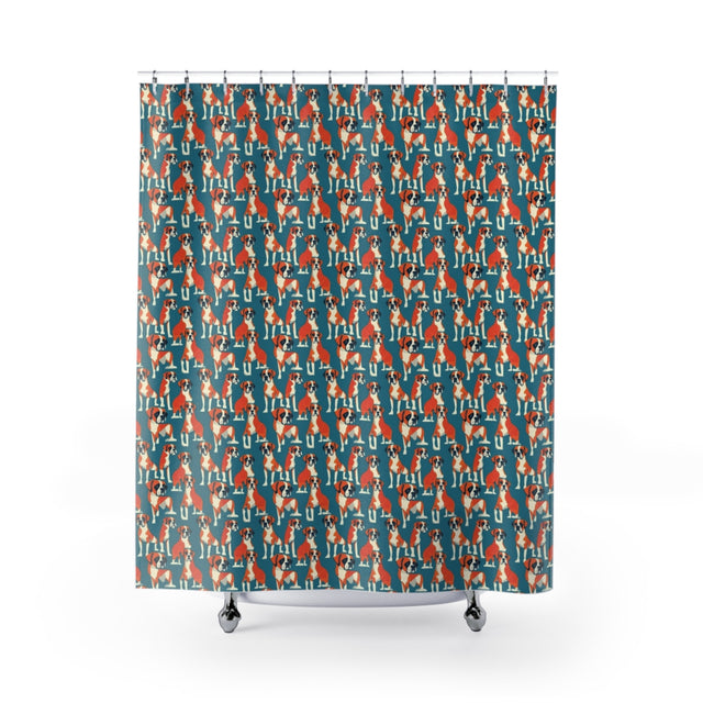 Teal Parade Boxers Shower Curtain