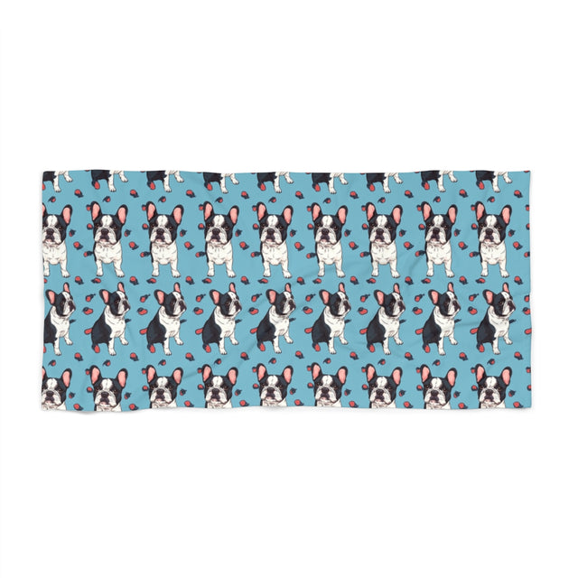 Tongue Out Tuesday Frenchies Beach Towel