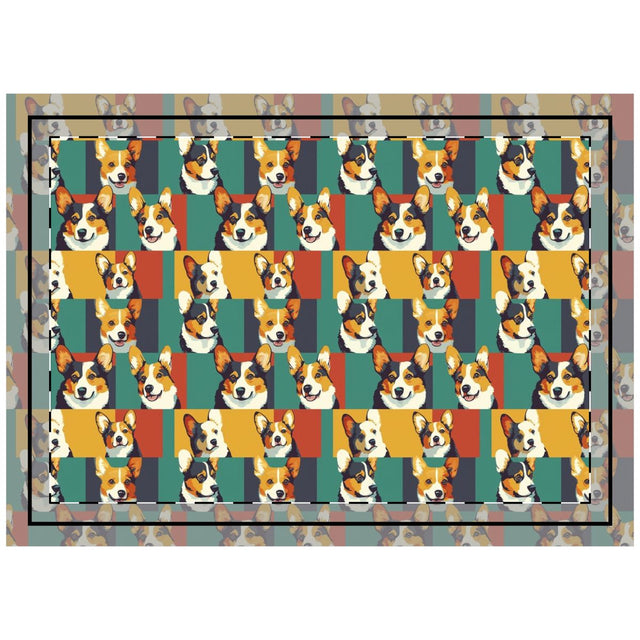 Tri-Color Pop Corgi Gallery Throw Pillow